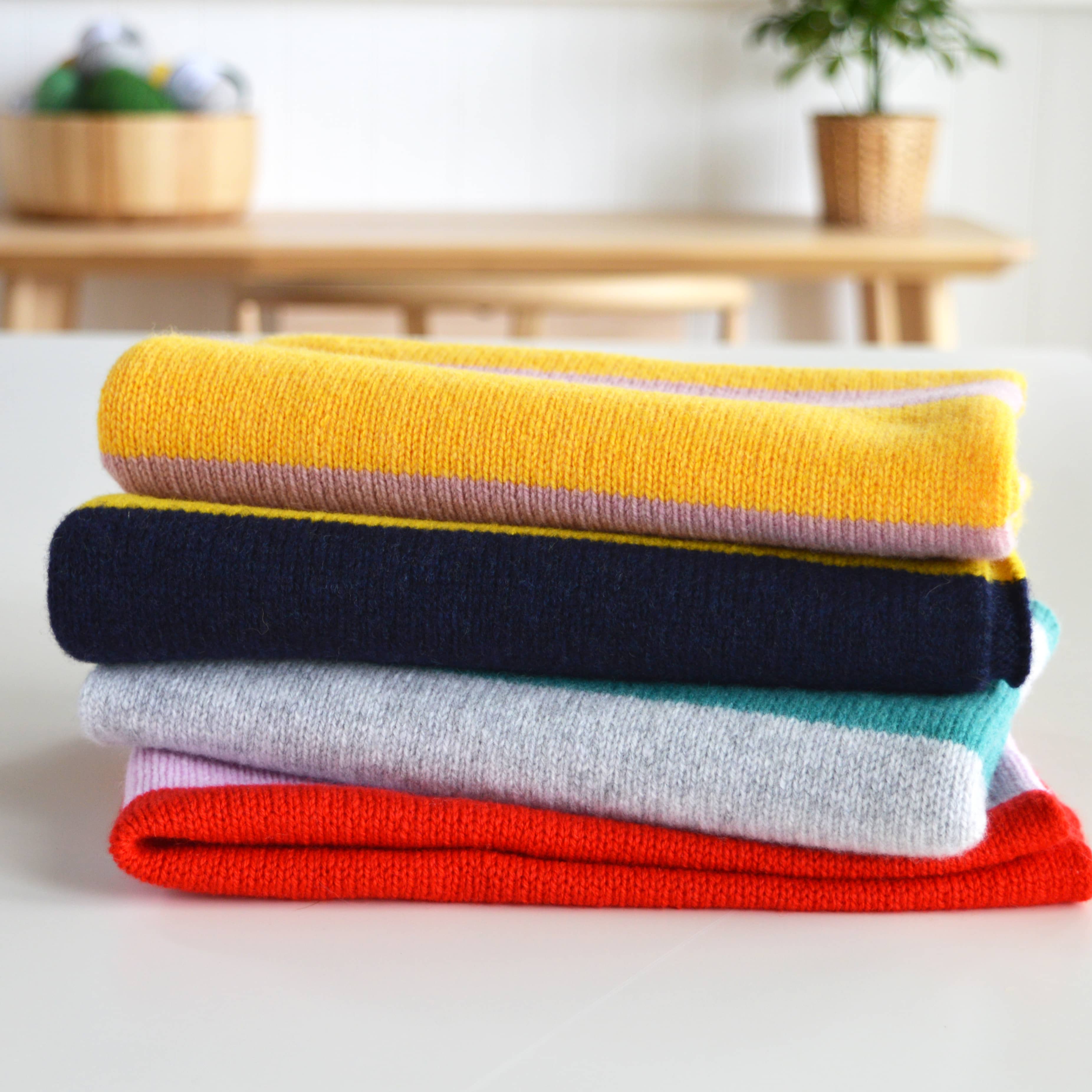 Small Two Colour Stripe Blanket Knitting Kit