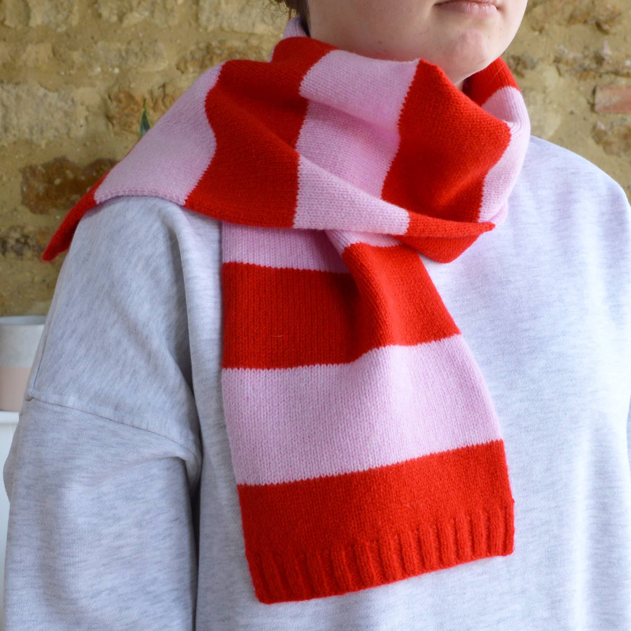 Easy Two Colour Stripe Scarf Knitting Kit