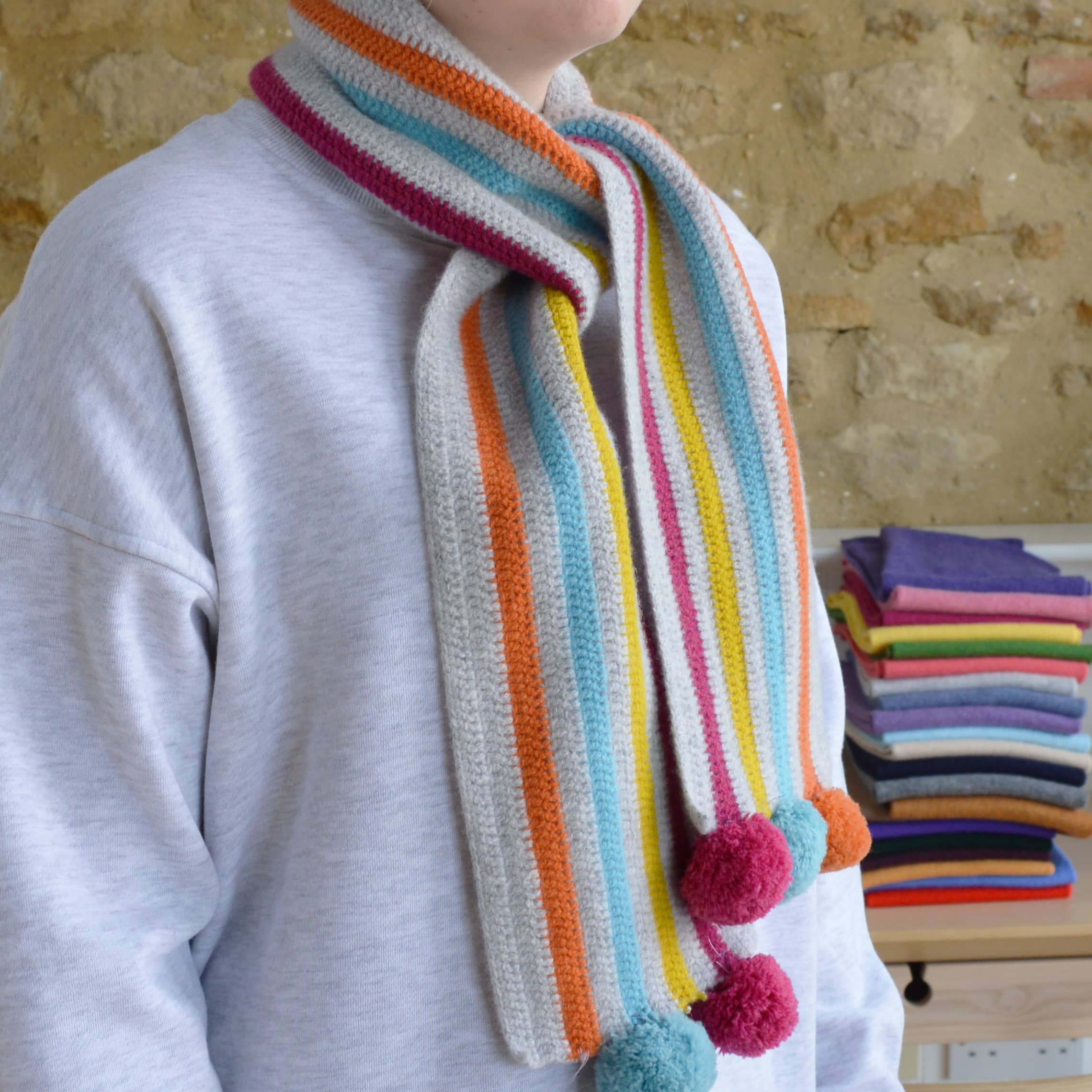 Pom Pom Crochet Scarf Kit