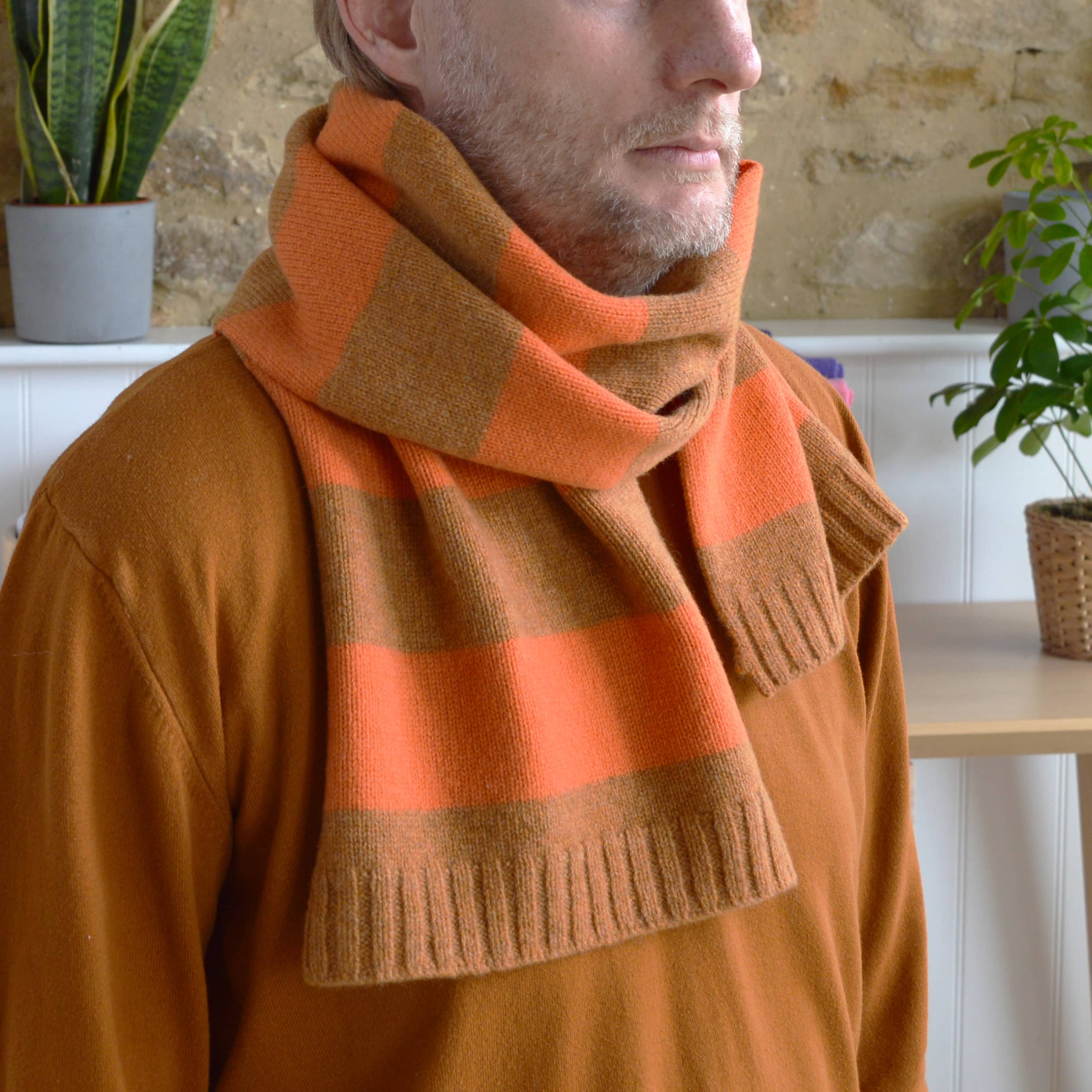 Large Two Colour Stripe Scarf Knitting Kit