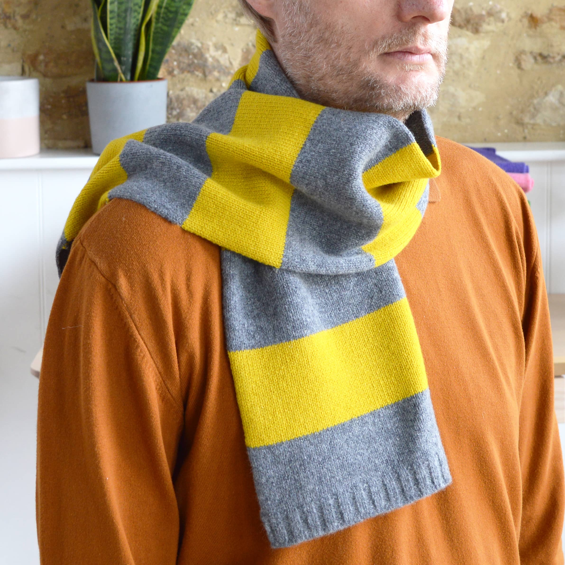 Easy Two Colour Stripe Scarf Knitting Kit