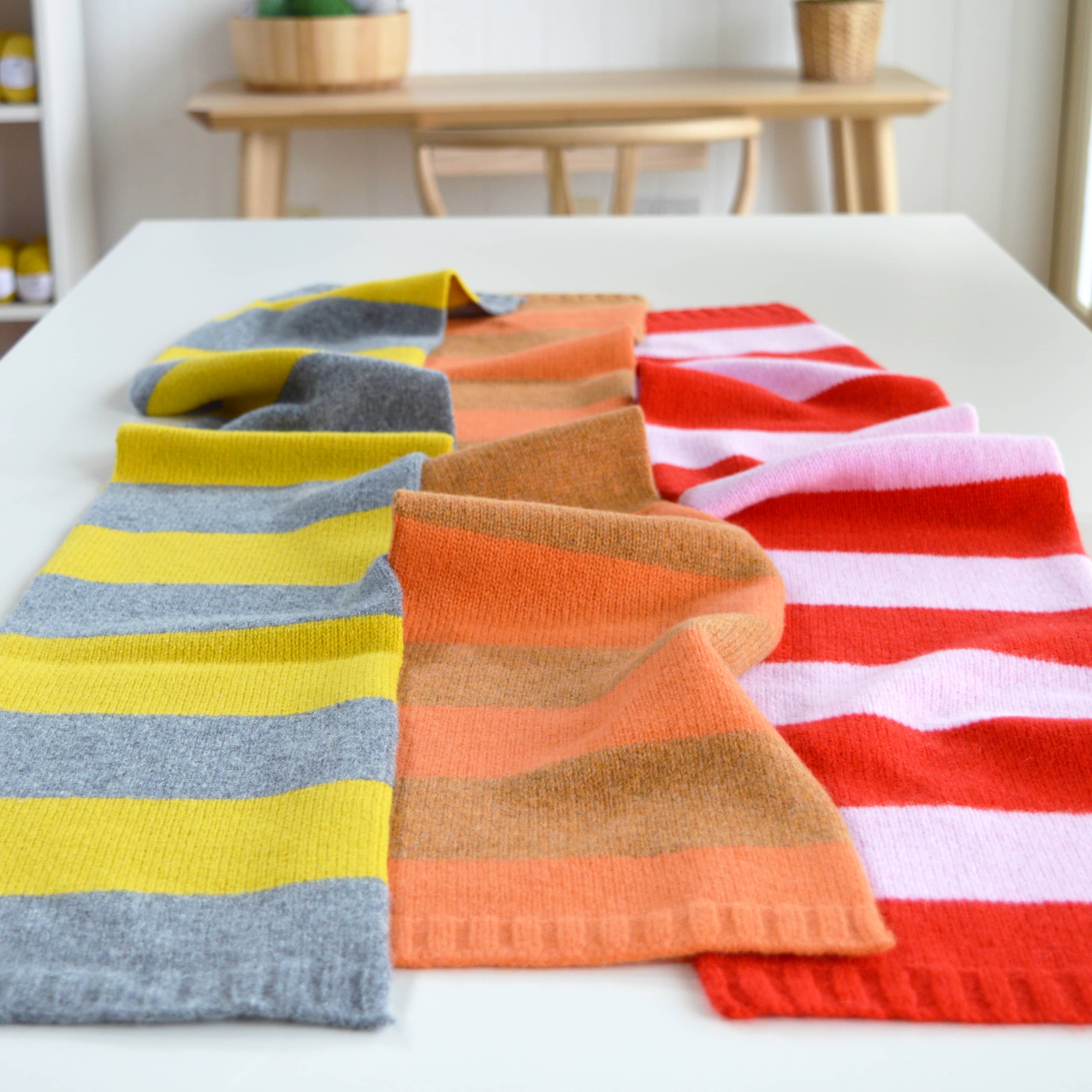 Easy Two Colour Stripe Scarf Knitting Kit