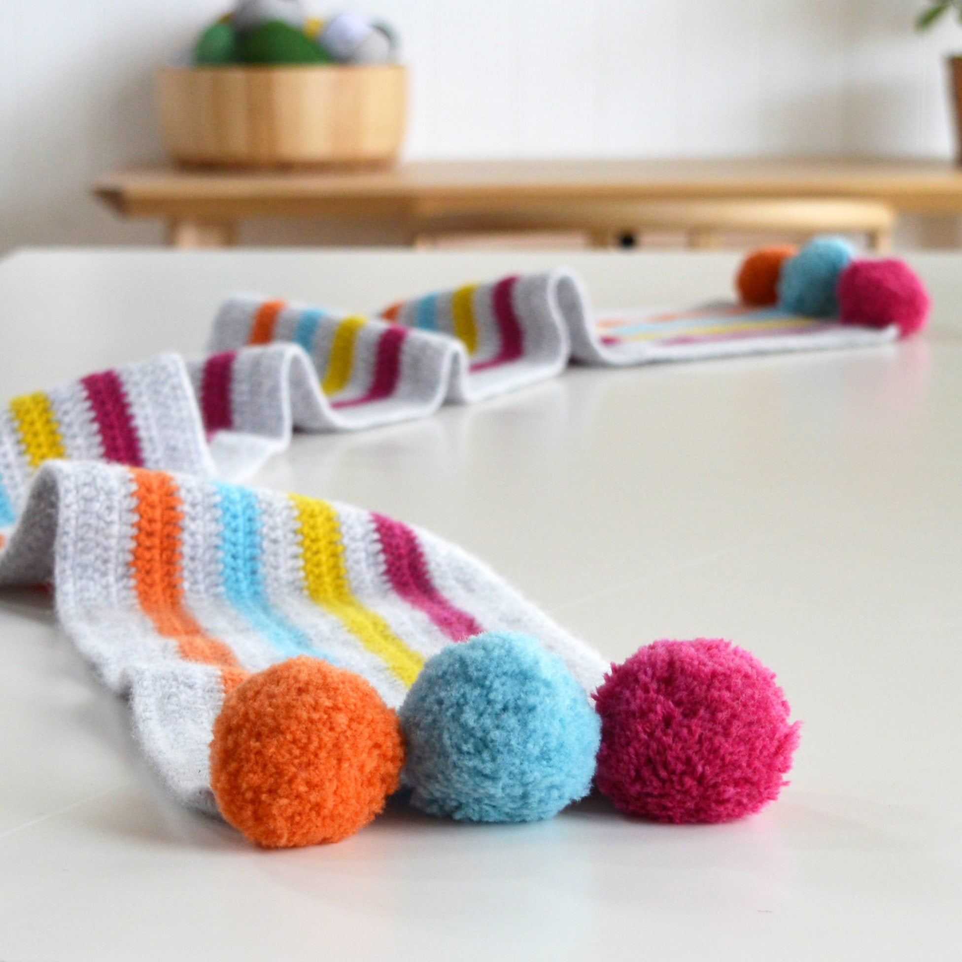 Pom Pom Crochet Scarf Kit