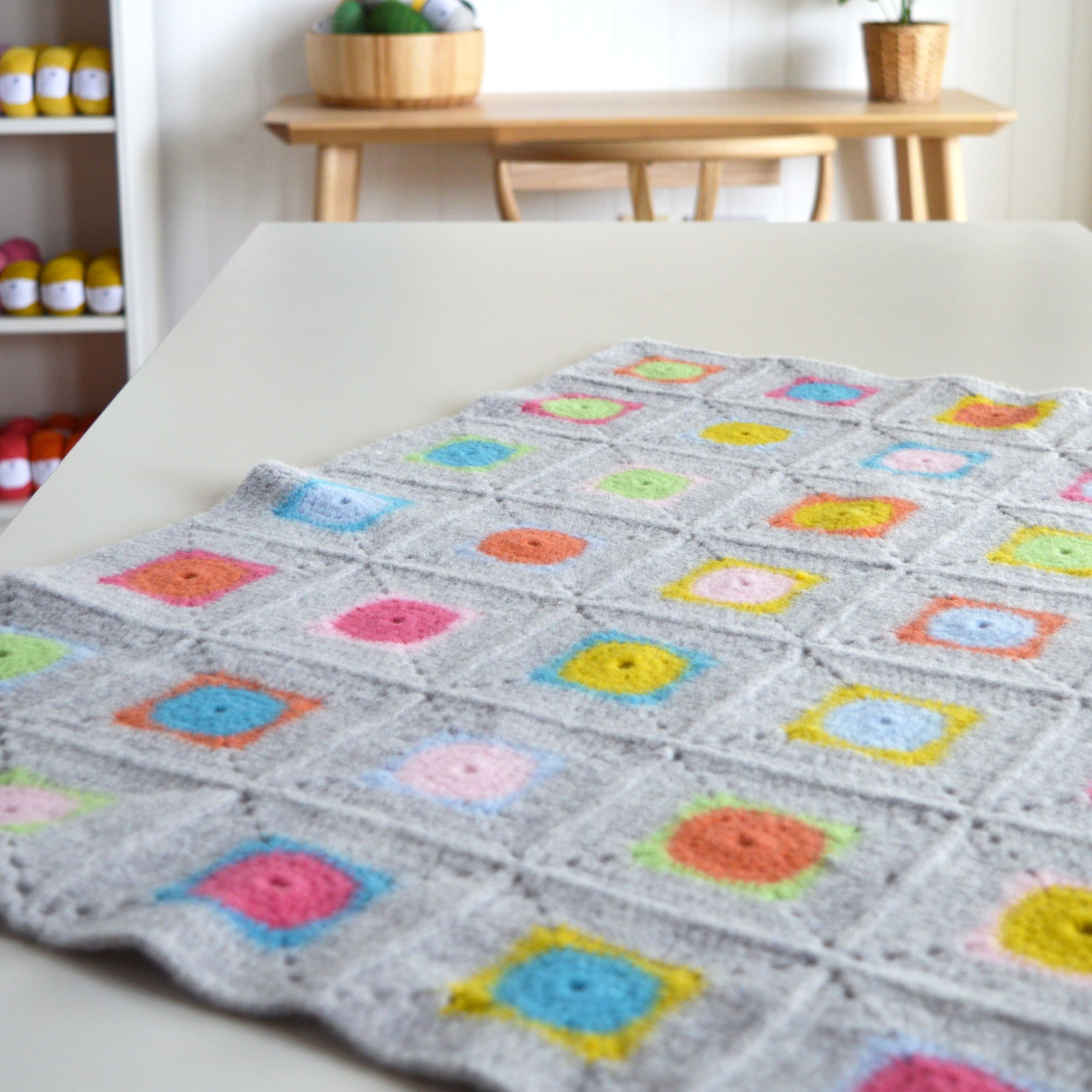 Granny Square Crochet Blanket Kit