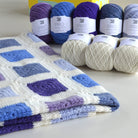 Pro Yarn Studio Five Colour Granny Square Crochet Blanket Kit. Content of the Kit