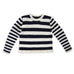 flat image of stripe jumper from knitting pattern showing finished jumper.  sweater knitting kit