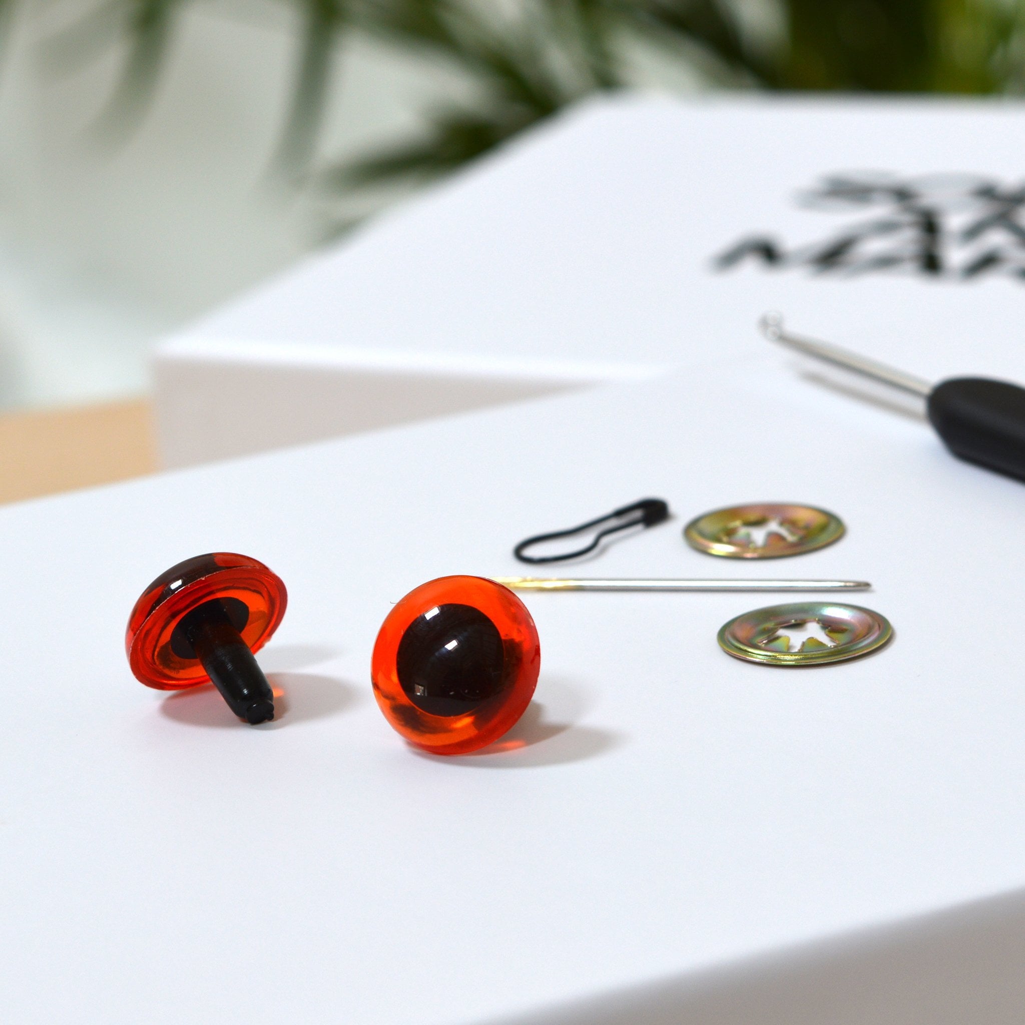 close up of large octopus crochet kit accessories