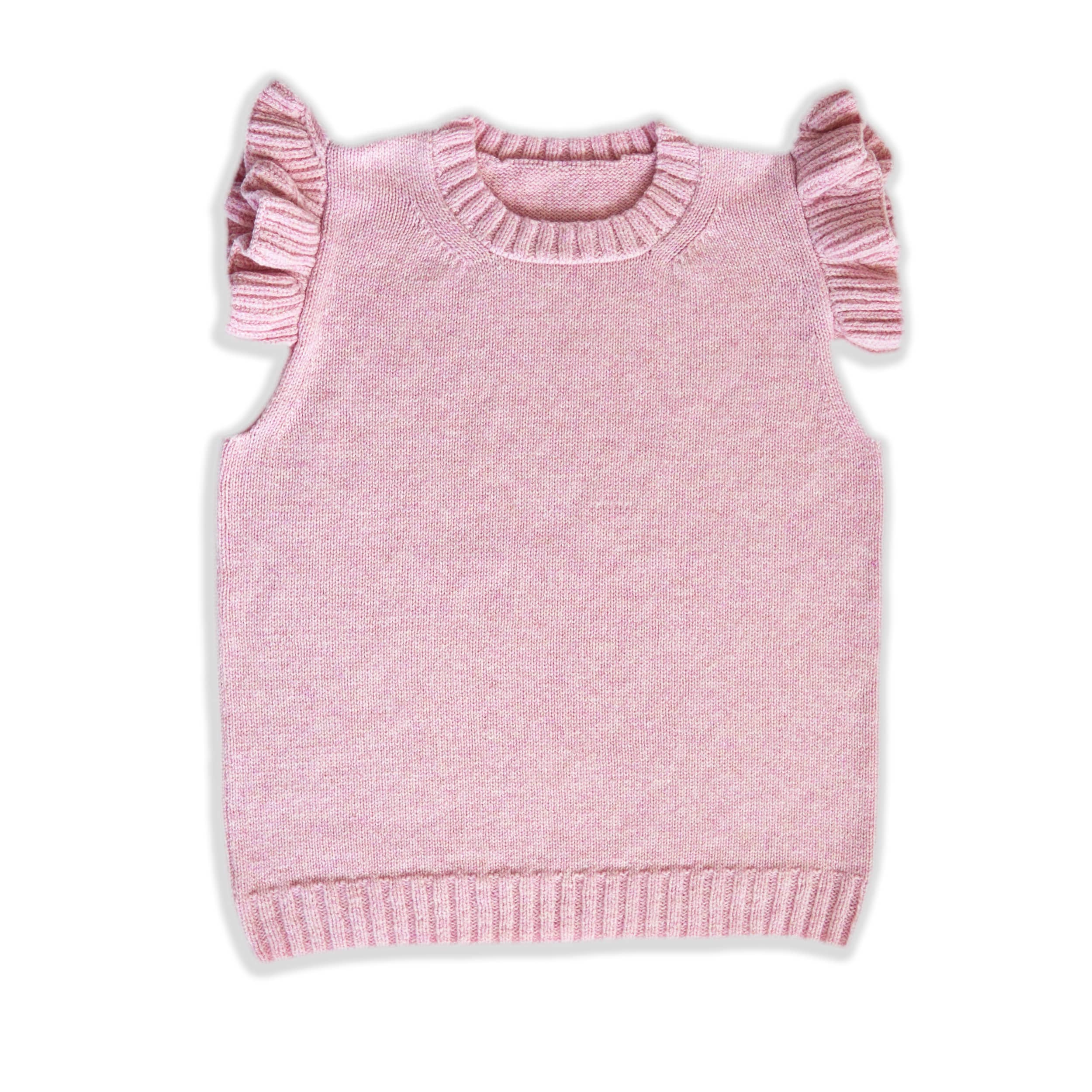 flat image of finished knitting pattern tank top