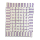 modern lilac and white granny square blanket laid flat