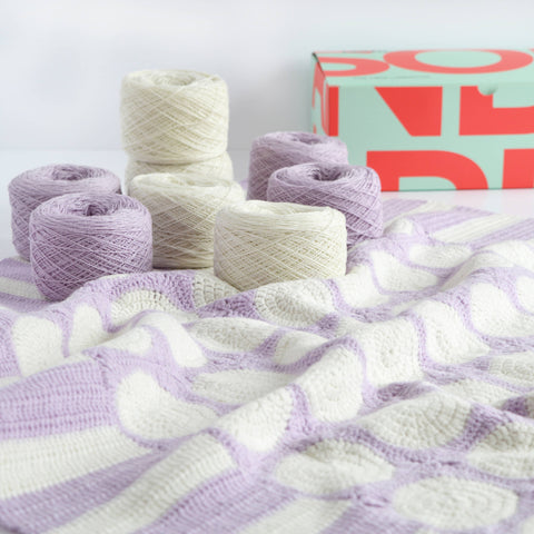 modern baby crochet blanket in pastel colours