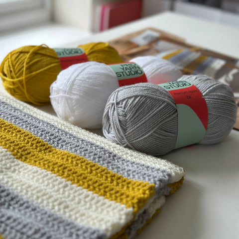 Three Stripe Crochet Blanket Kit