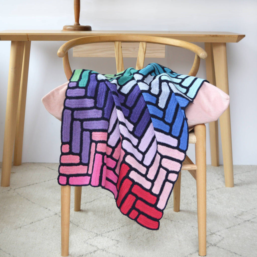 Striped Dot Blanket Crochet Kit