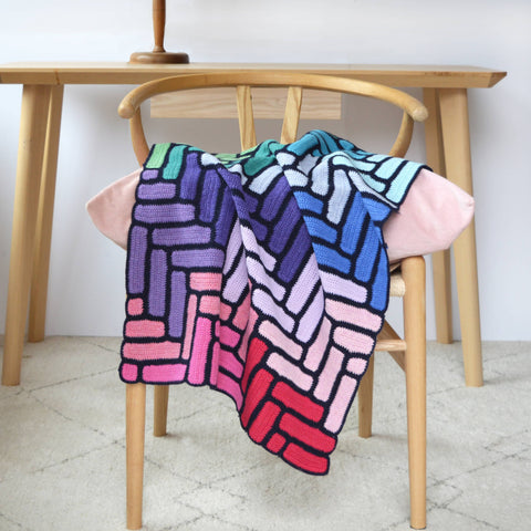 Herringbone Crochet Blanket Kit