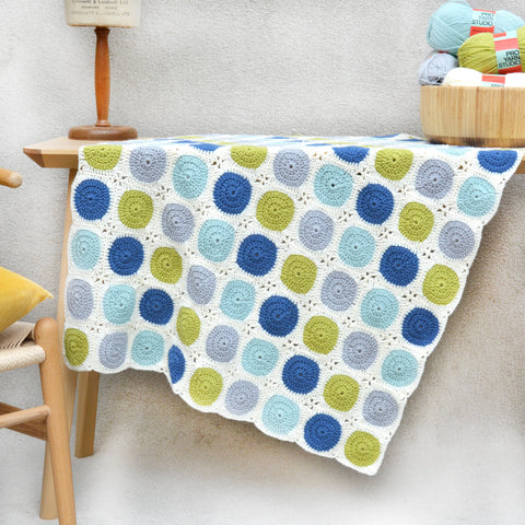 Four  Colour Spot Crochet Blanket Kit