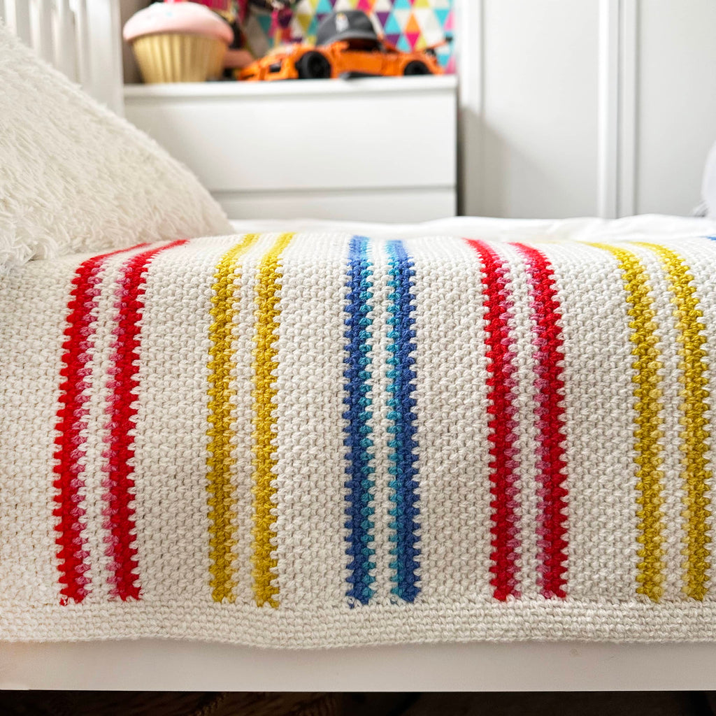 Posh Stripe Crochet Blanket Kit