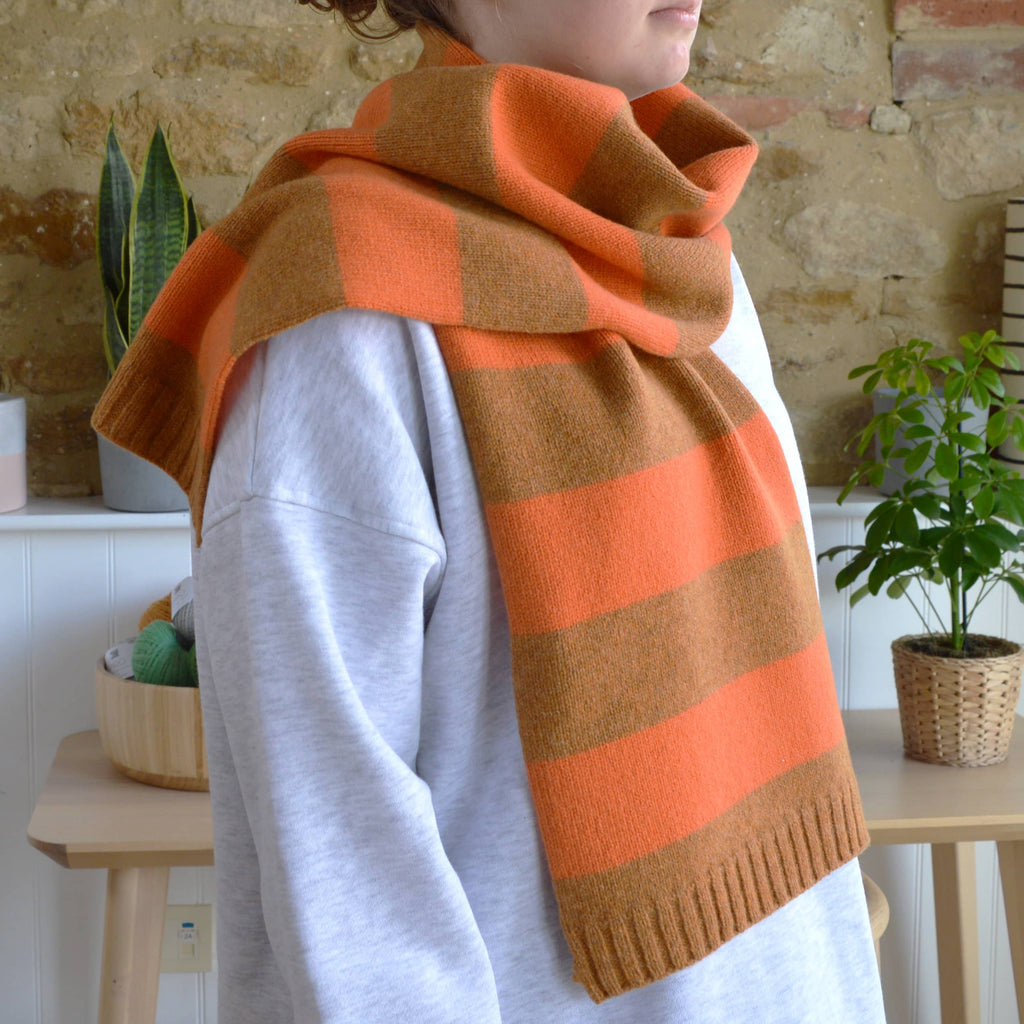 Large Two Colour Stripe Scarf Knitting Kit