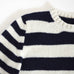 close up of breton knitting pattern.  modern knitting pattern, knitting kit pure wool.