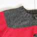 close up of neck edge and raglan sleeve for modern cardigan sweater jumper knitting pattern knitting kit