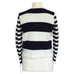 back view of navy and white stripe breton knitting pattern